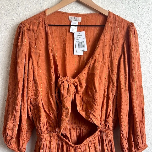 NEW! L SPACE Stay Golden Dress in Putty Size Medium - Picture 7 of 9